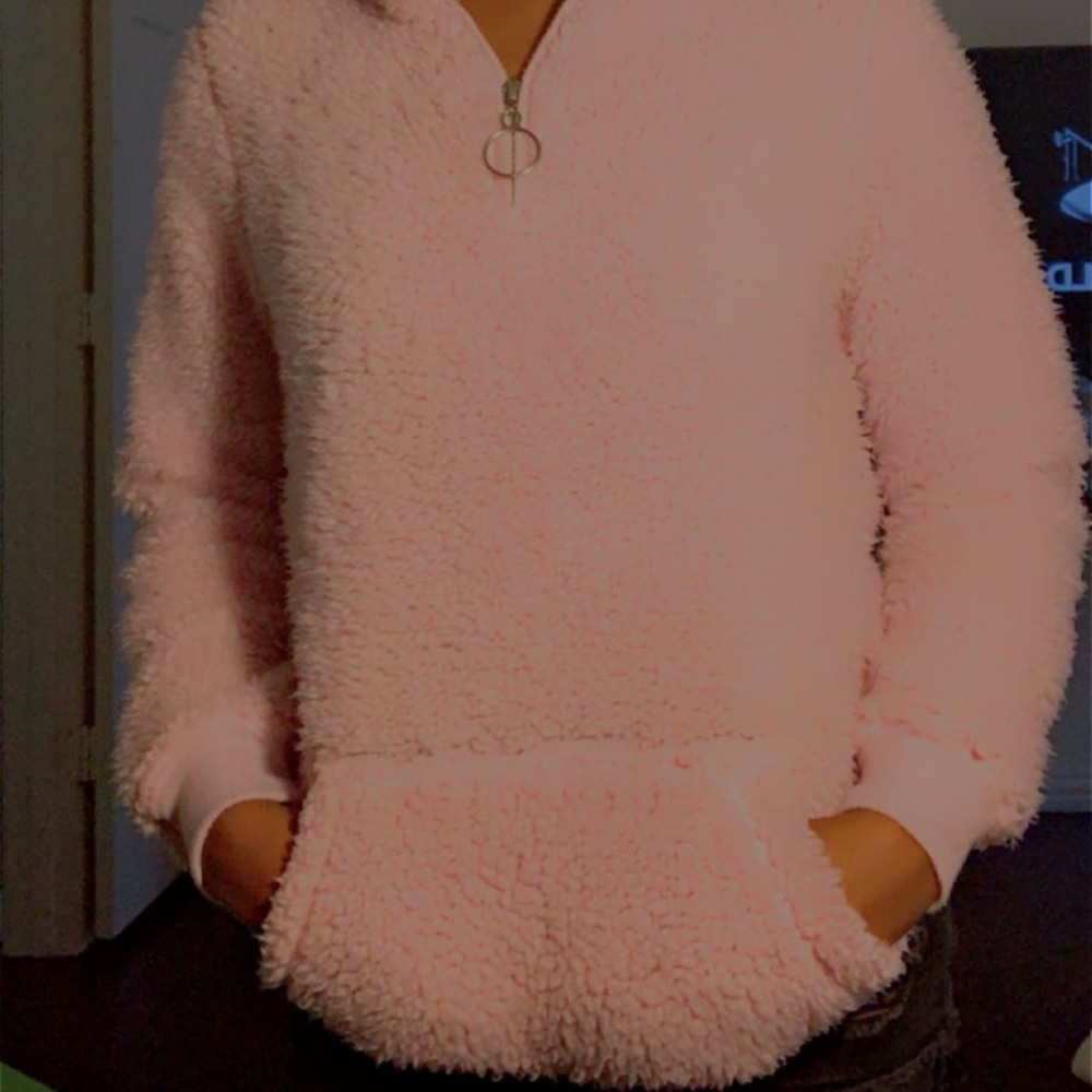 Pink Soft Zip Up Hoodie